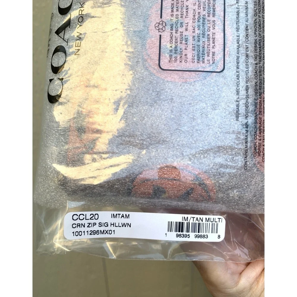 Coach Halloween Corner Zip Wristlet in Signature Canvas - Picture 11 of 11